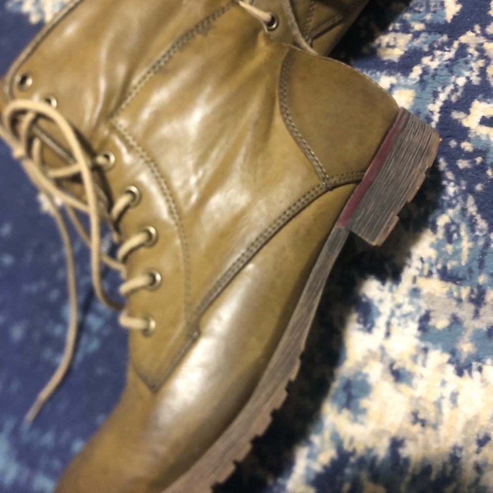 Rock & Candy brown combat boots with fold detail - Picture 2 of 4